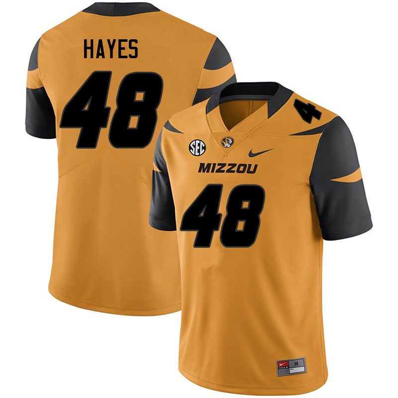 Men #48 Caimin Hayes Missouri Tigers College Football Jerseys Sale-Yellow